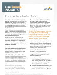 Manufacturing Risk Insights Preparing for a Product Recall