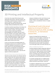 Manufacturing Risk Insights 3D Printing and Intellectual Property