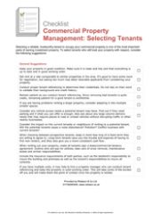 Commercial Property Management - Selecting Tenants