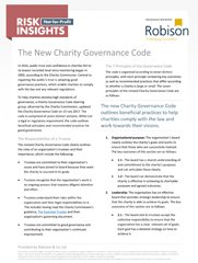 Charity and Not-for-Profit Risk Insights The New Charity Governance Code