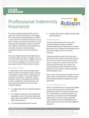 Cover Overview Professional Indemnity Insurance