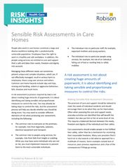 Health Care Risk Insights Sensible Risk Assessments in Care Homes