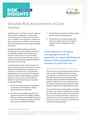 Health Care Risk Insights Sensible Risk Assessments in Care Homes